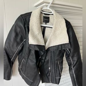 Dynamite faux leather Sherpa jacket
